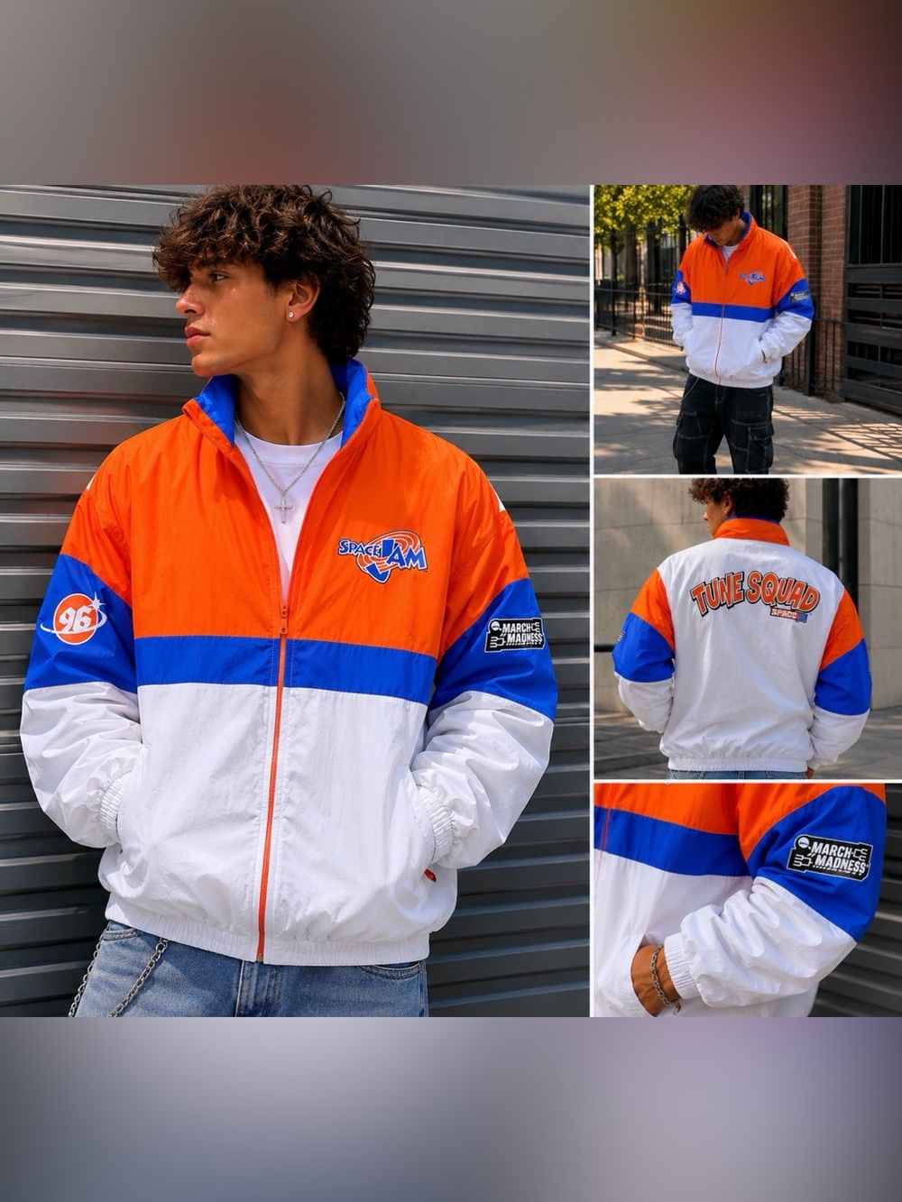 NWT Champion Space Jam Tune Squad Windbreaker Jacket Medium Retro Style
